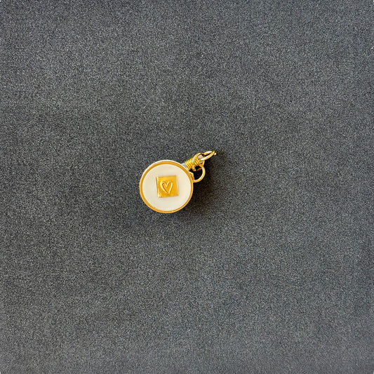 Bottone cuore bianco - Catena corta